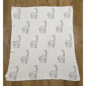 FROLICS KIDS COLLECTION Reversible Cotton BABY BLANKET GRAY GIRAFFE 41” x 37”